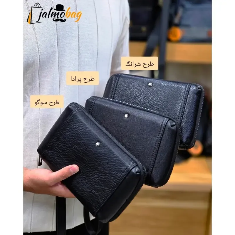 کیف دستی پاسپورتی مونت بلانک چرم وارداتی - تصویر 12