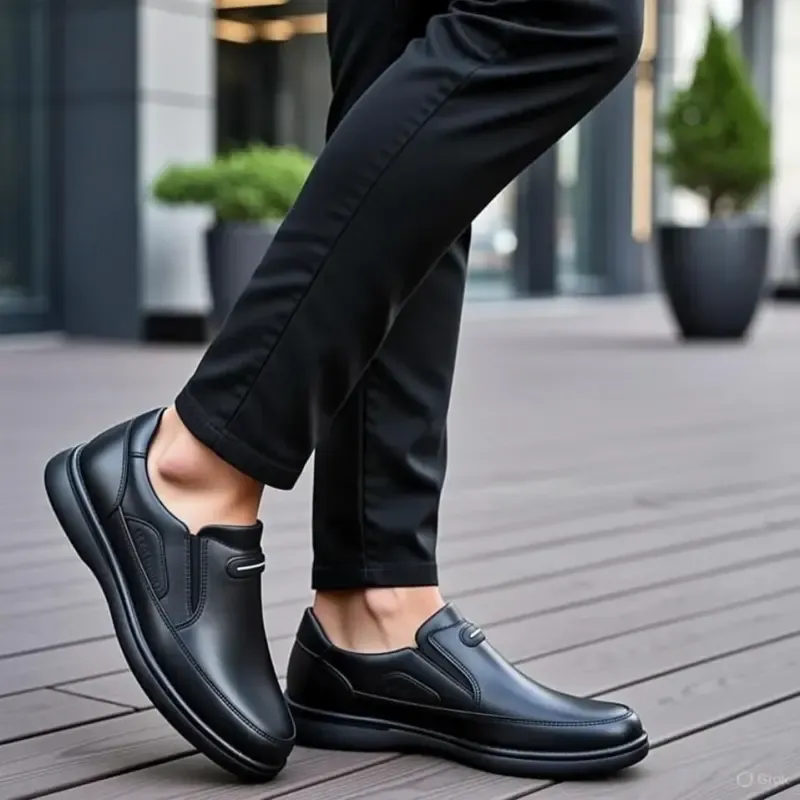 کفش راحتی رسمی مردانه طبی دوردوخت کف دوخت مدل جردن چرم صنعتی - تصویر 10