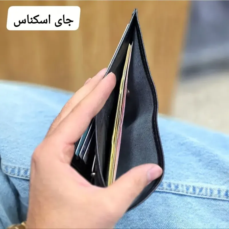 کیف پول چرم مردانه سه لت چرم اصل گاوی - تصویر 8