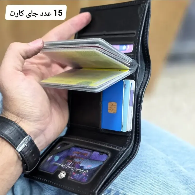 کیف پول جیبی چرم طبیعی گاوی مردانه و زنانه ابعاد 7 در 10 سانتی متر - تصویر 6
