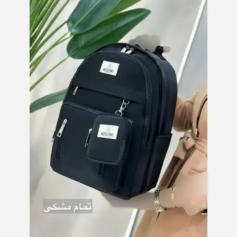 کوله مدرسه دیبا ضد آب مشکی سایز 40 در 27 سانتی متر - تصویر 4
