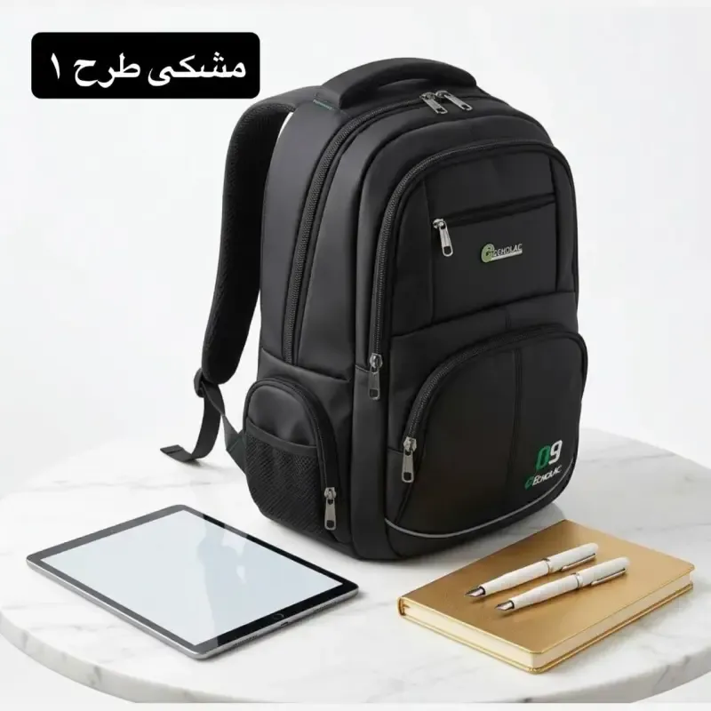 کوله پشتی برزنت فول آپشن جیب دار با پورت USB و هندزفری - تصویر 5