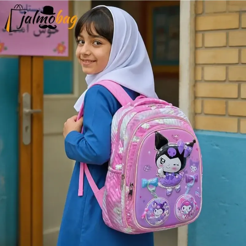کوله پشتی دخترانه مقطع ابتدایی عکسدار نشکن ضدتعریق جادار 40x27x16 سانتیمتر - تصویر 10