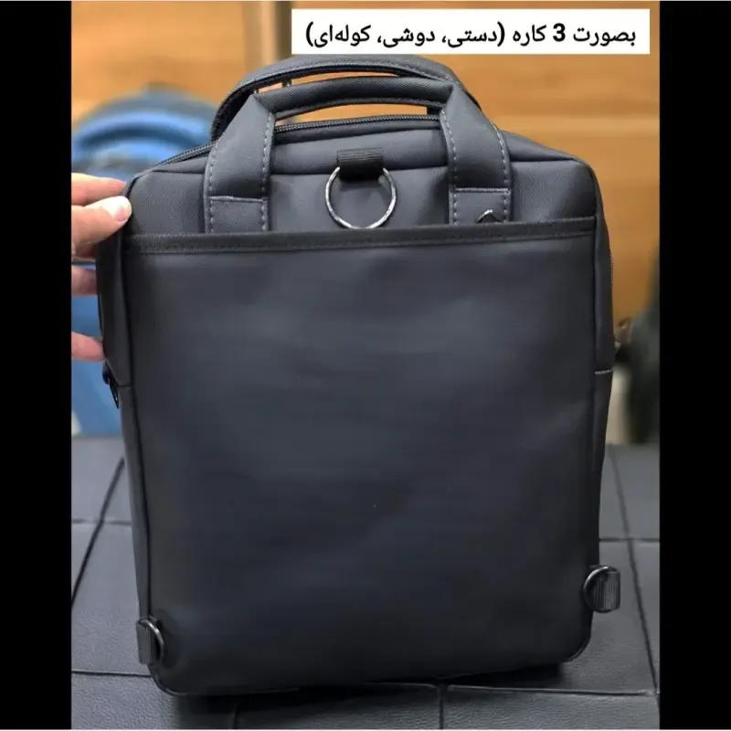کیف اداری و لپتاپی 3 کاره اسپرت پارچه اسکین مناسب لپتاپ 14.1 اینچ مردانه و زنانه - تصویر 12