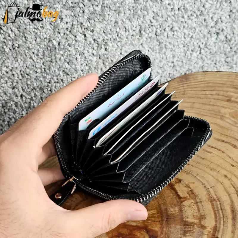 جاکارتی زیپدار چرم طبیعی گاوی مناسب آقایان و خانمها ابعاد 11 در 7 سانتیمتر - تصویر 5