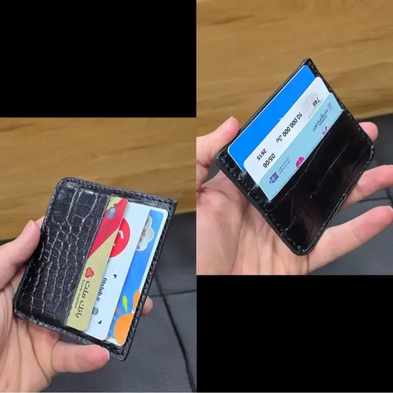 کیف دستی چرم طبیعی چرم ظفر دو خانه با جاکارتی و رمزدار - تصویر 9