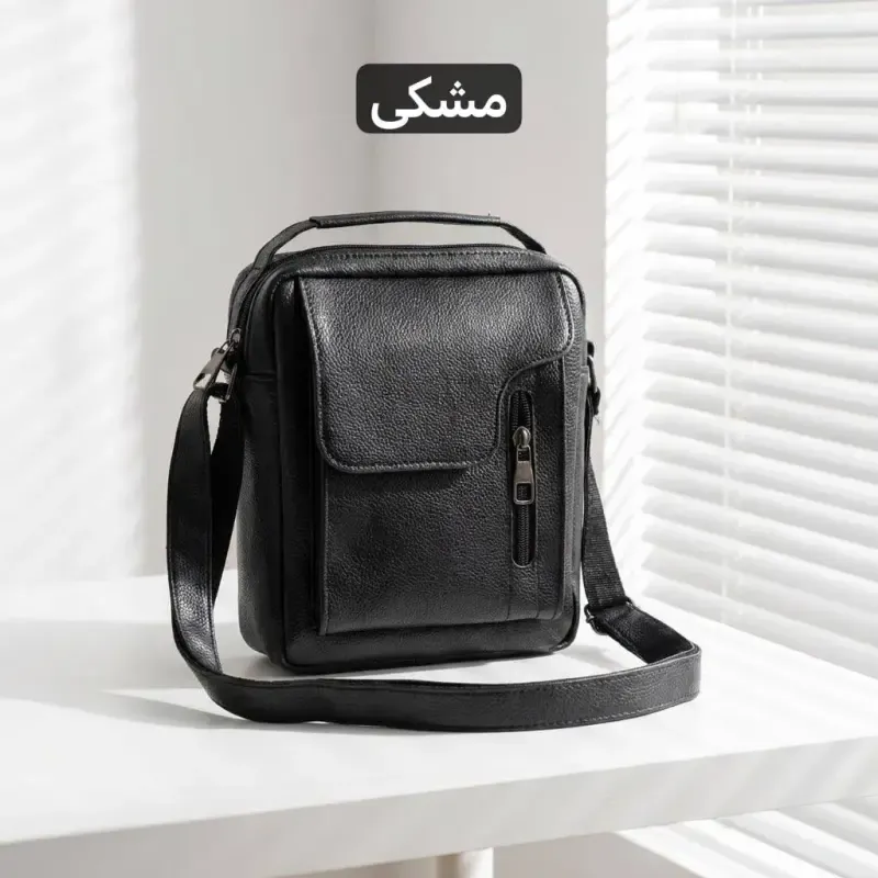 کیف مردانه چرم مصنوعی اداری و روزمره بند بلند - تصویر 5