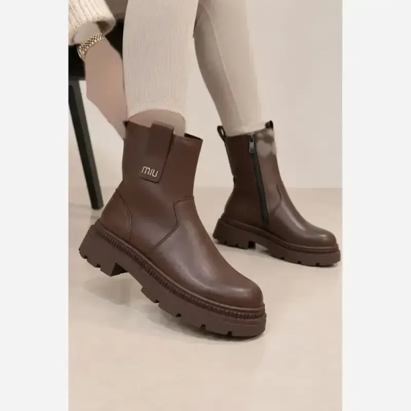 نیمبوت زنانه جدید دو رنگ مشکی و قهوه ای سایز 37 تا 40 - تصویر 4