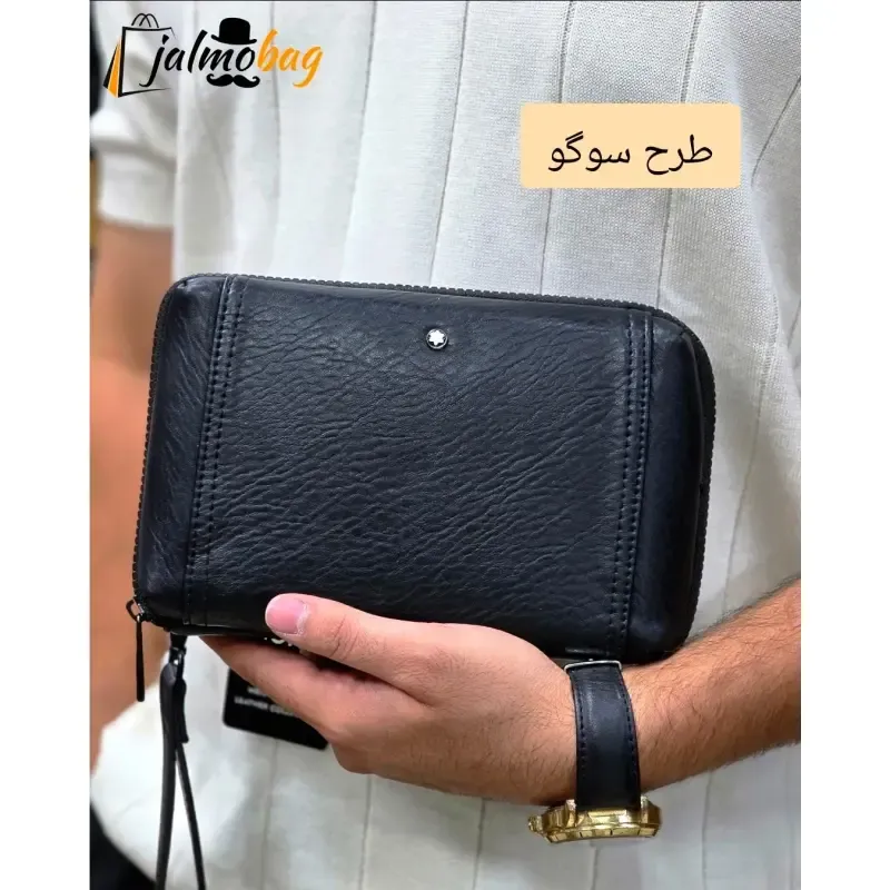 کیف دستی پاسپورتی مونت بلانک چرم وارداتی - تصویر 5