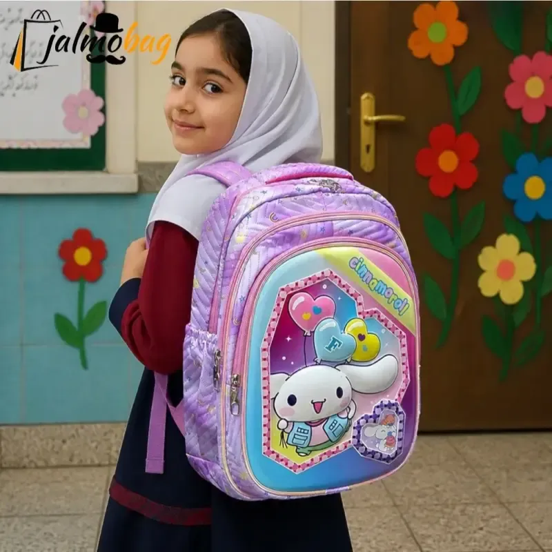 کوله پشتی دخترانه مقطع ابتدایی عکسدار نشکن ضدتعریق جادار 40x27x16 سانتیمتر - تصویر 9