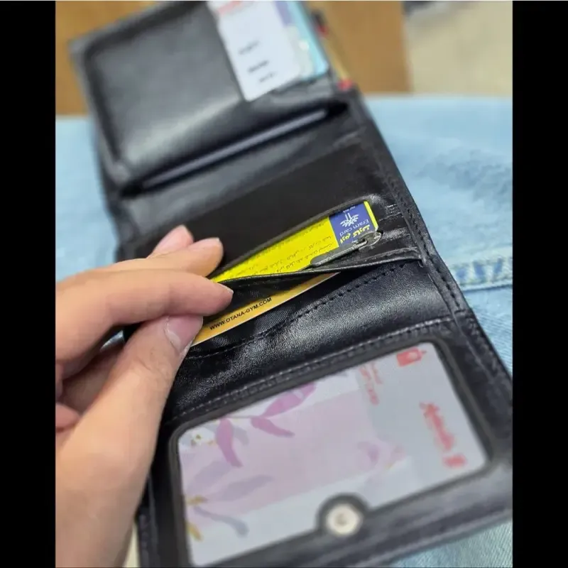 کیف پول چرم مردانه سه لت چرم اصل گاوی - تصویر 9
