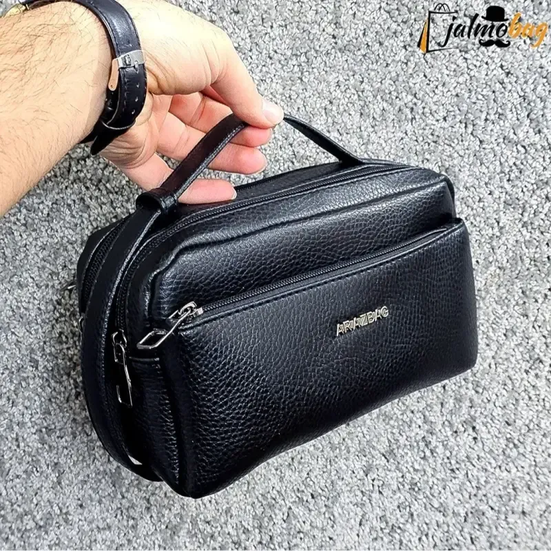 کیف دستی مردانه چرم صنعتی ضد خش شوزبگ دو خانه - تصویر 7