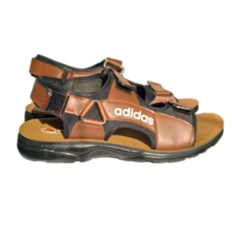 صندل طبی مردانه آدیداس سه چسبه زیره PU رنگ عسلی - تصویر 2