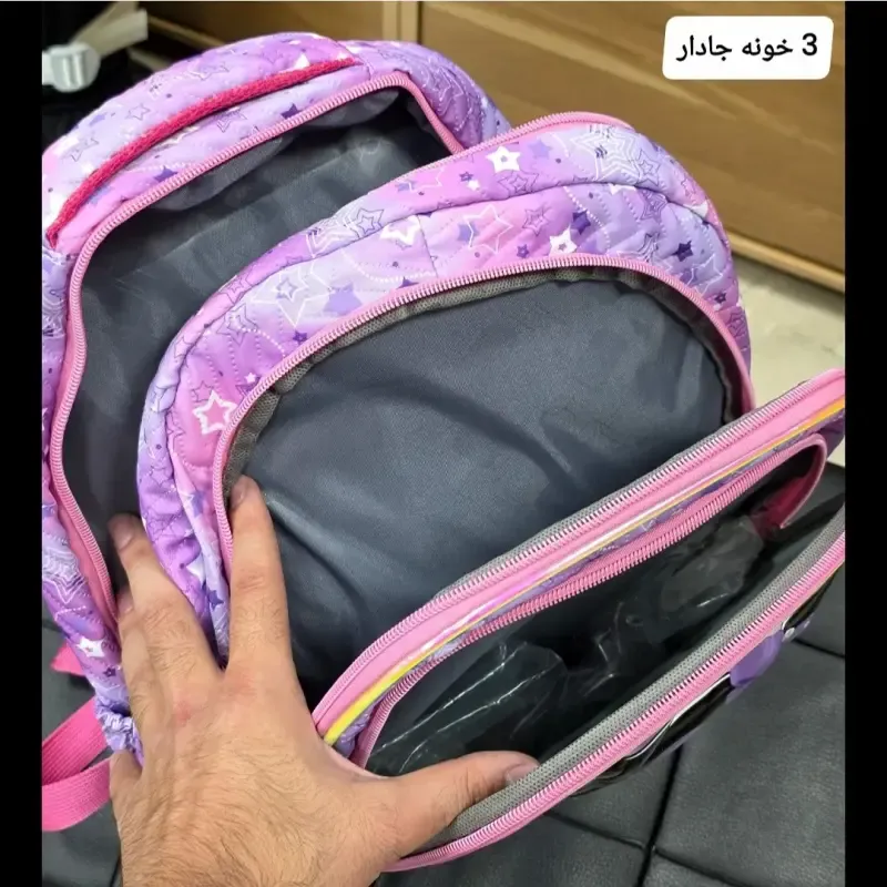 کوله پشتی دخترانه مقطع ابتدایی عکسدار نشکن ضدتعریق جادار 40x27x16 سانتیمتر - تصویر 17