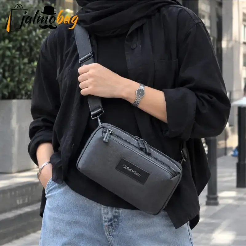 کیف دوشی و دستی اسپرت کلوین کلاین مدل 3 کاره برزنتی آبگریز - تصویر 3