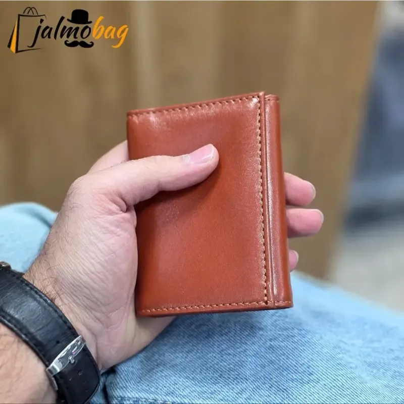 کیف پول جیبی چرم طبیعی گاوی مردانه و زنانه ابعاد 7 در 10 سانتی متر - تصویر 4