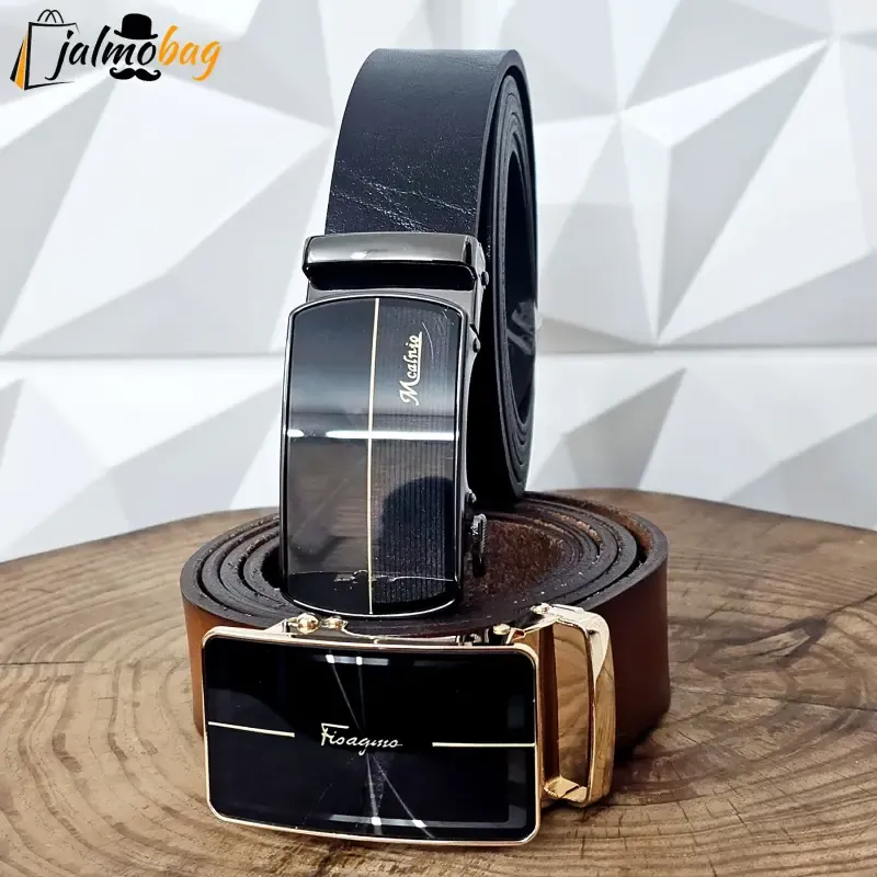 کمربند ریلی چرم طبیعی گاوی 3.5 سانت طول 125 سانتیمتر - تصویر 3