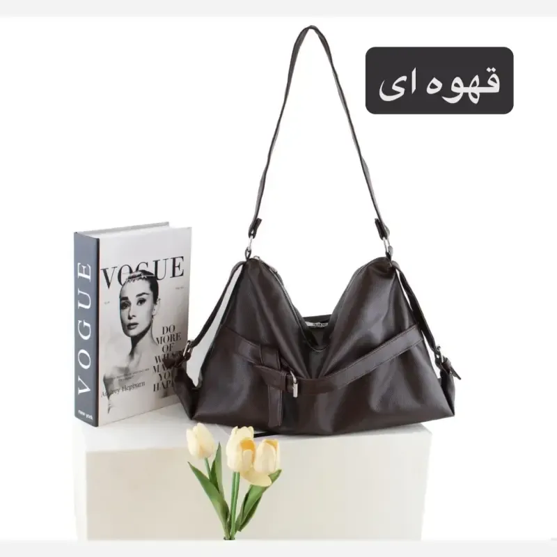 کیف زنانه چرم مصنوعی اسپرت و روزمره زیپدار - تصویر 5