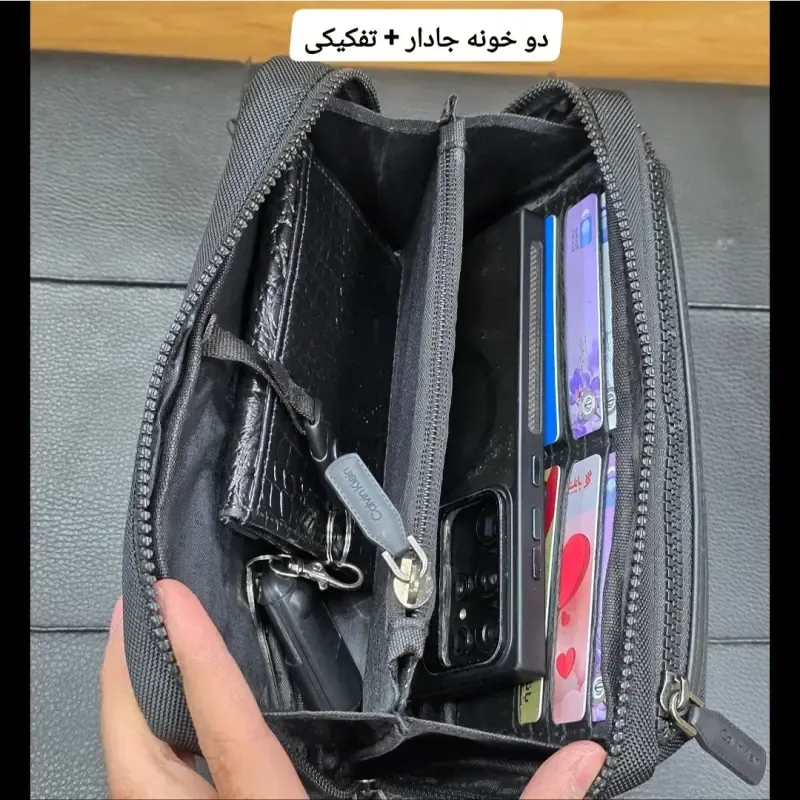 کیف دوشی و دستی اسپرت کلوین کلاین مدل 3 کاره برزنتی آبگریز - تصویر 14