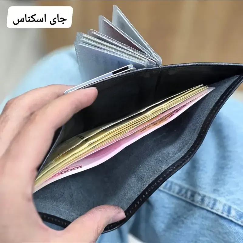 کیف پول جیبی چرم طبیعی گاوی مردانه و زنانه ابعاد 7 در 10 سانتی متر - تصویر 7