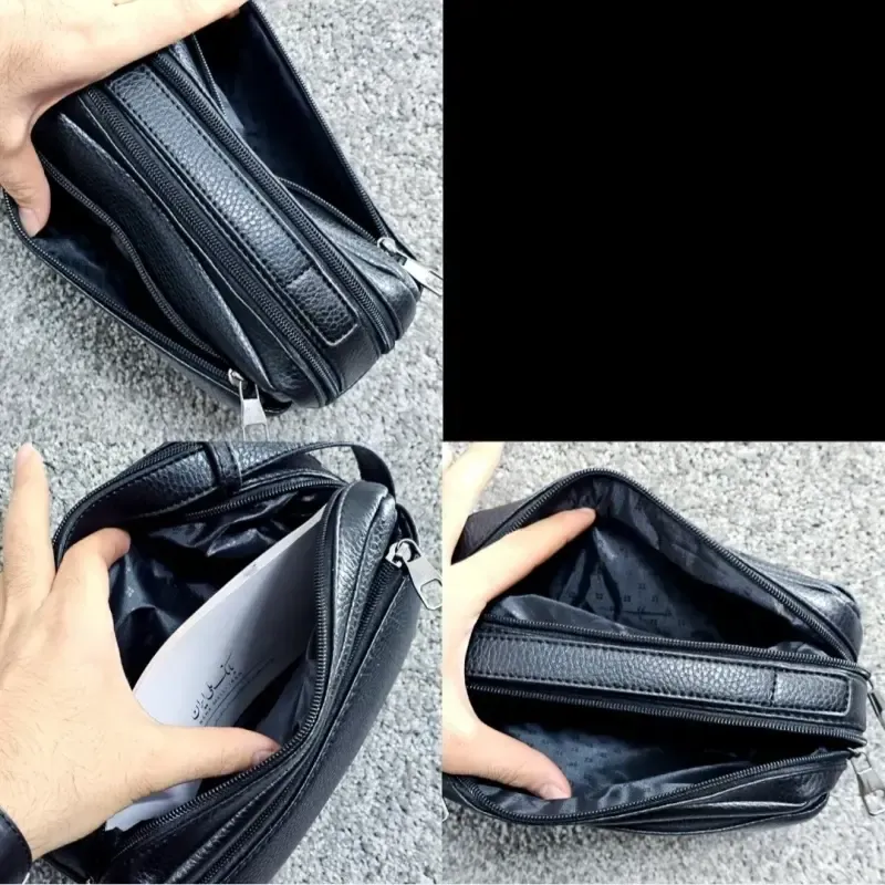 کیف دستی مردانه چرم صنعتی ضد خش شوزبگ دو خانه - تصویر 11
