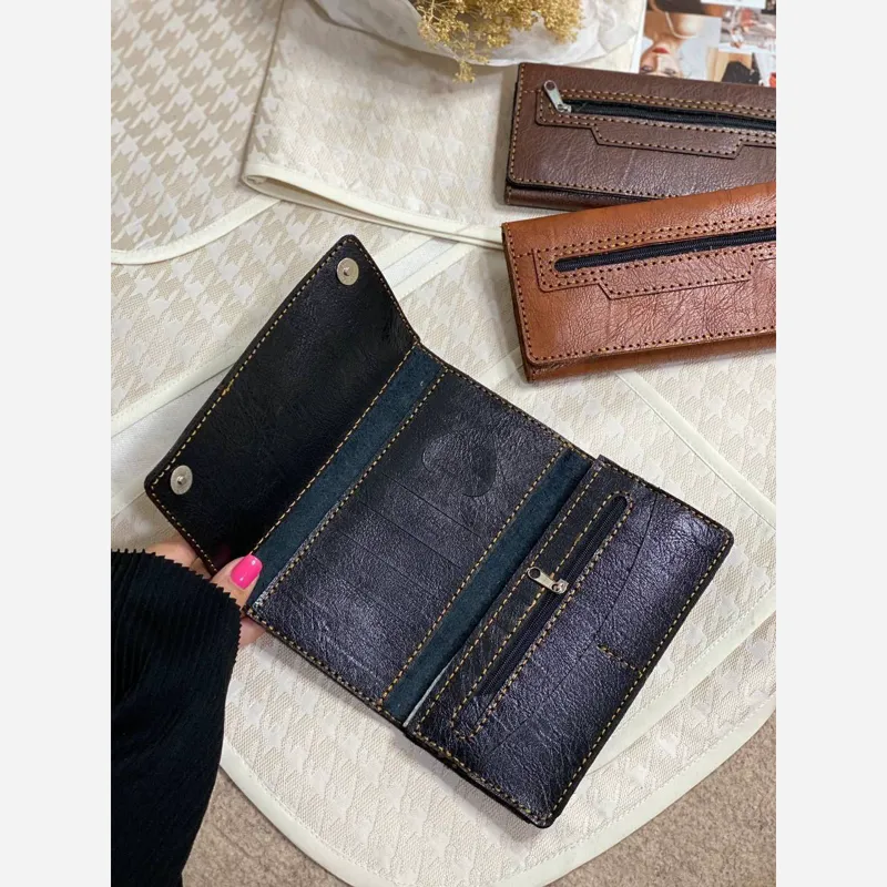 کیف پول موبایل چرم سه لت دستدوز مدل عطارد - تصویر 2