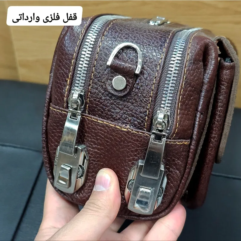 کیف دستی دوشی چرم طبیعی گاوی سه کاره مردانه و زنانه - تصویر 12